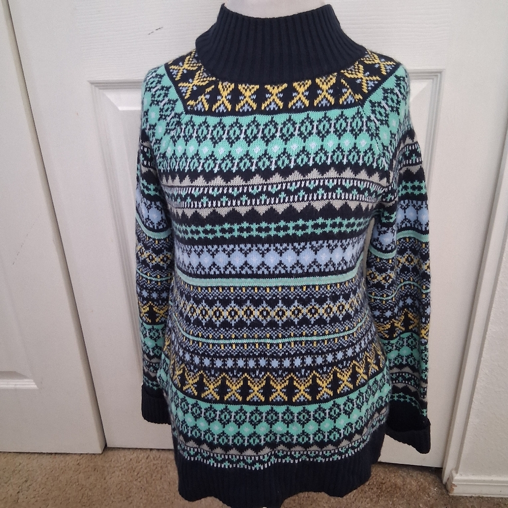 New York & Company Multicolor Patterned Fair Isle Pullover Sweater      Size S